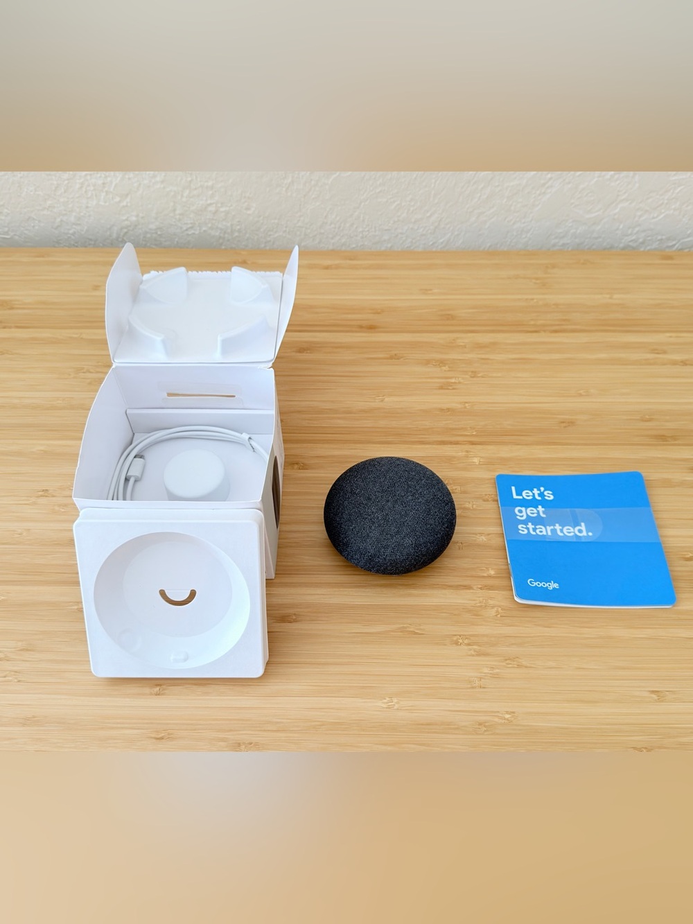 Google Home Mini 1st Gen Charcoal Smart Speaker Original Box Charger #1